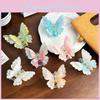 Elegant Double Layer Butterfly Hair Clip Gorgeous Gradient Acrylic Hair Claw For Women