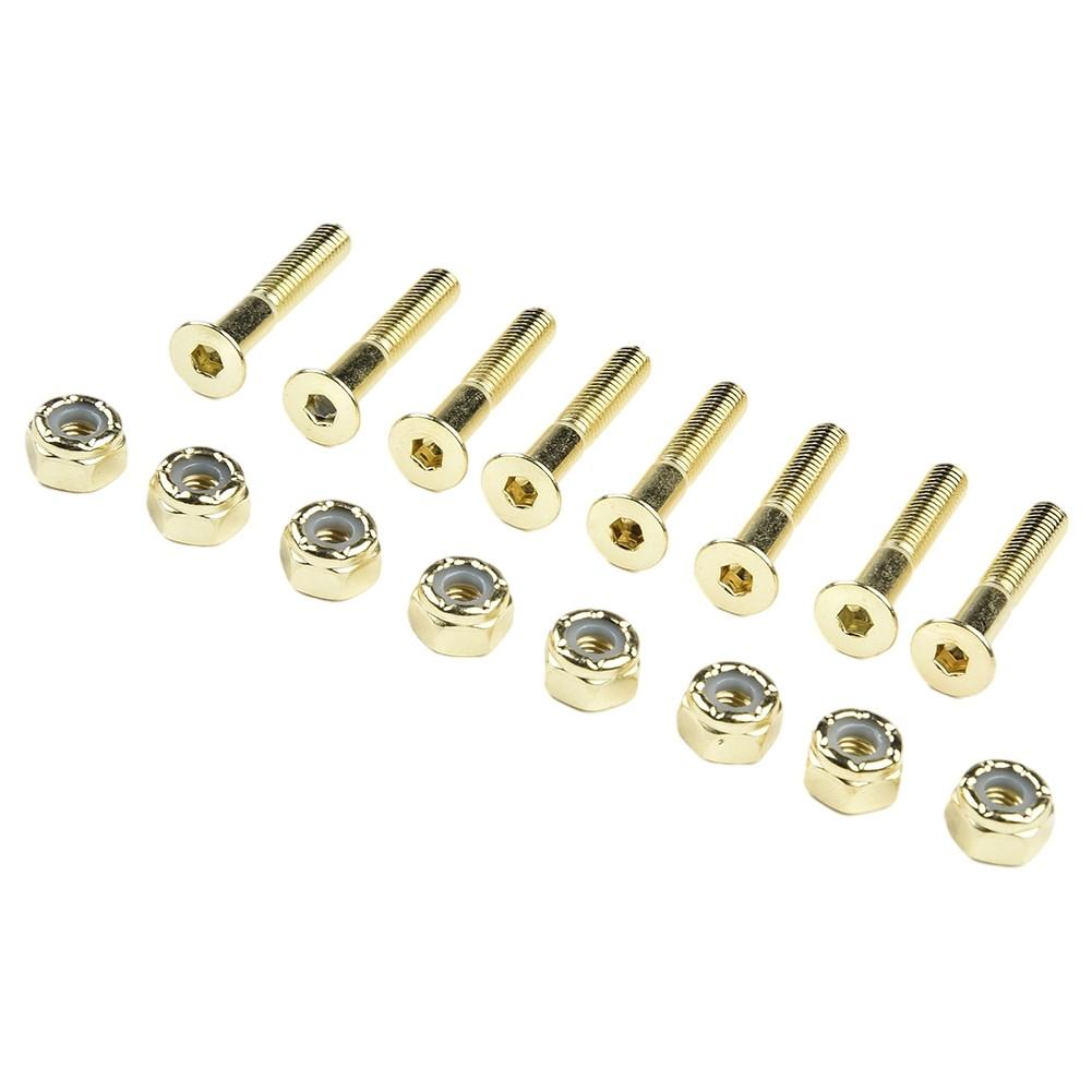 

Bolts Screws Set 16pcs Four-wheeled Long board Accessories Replacement Gold M5×30mm