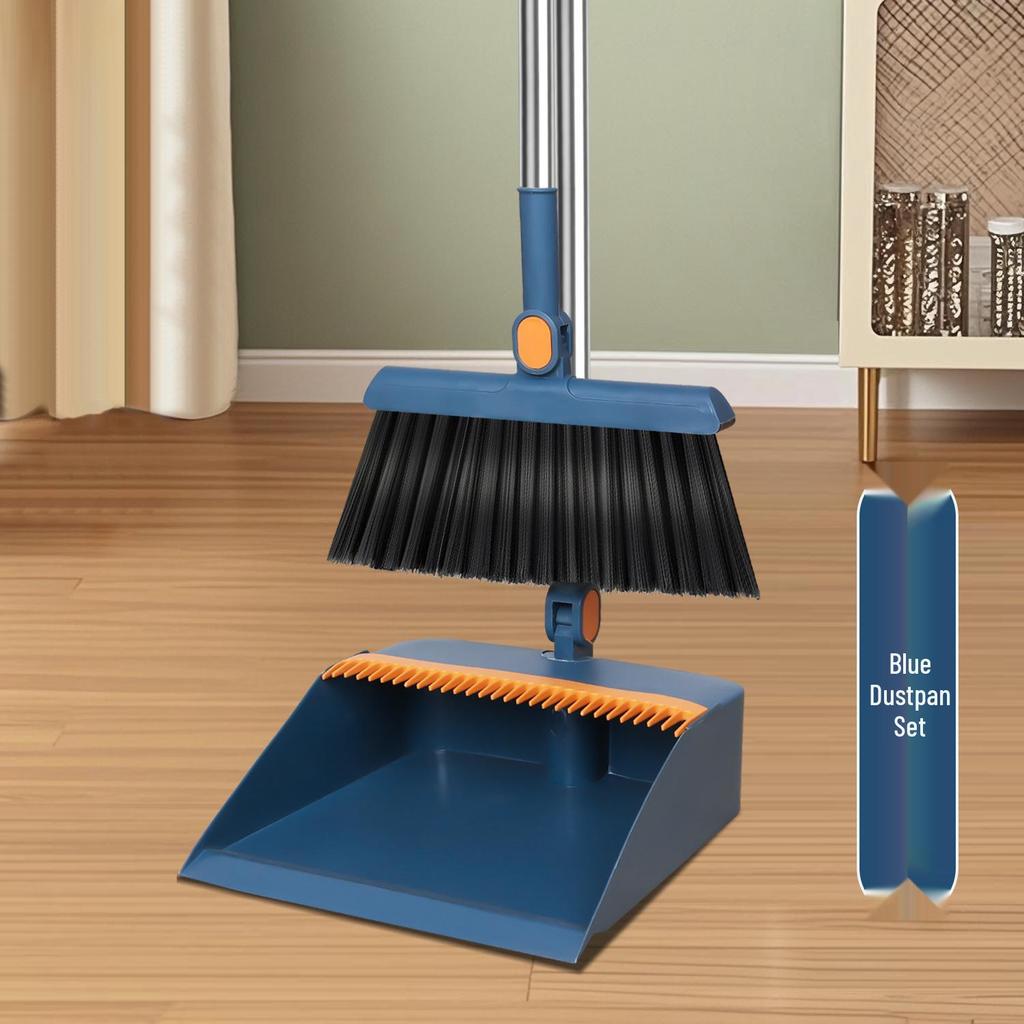 Compact Folding Broom & Dustpan Set with Soft Bristles for Household Cleaning