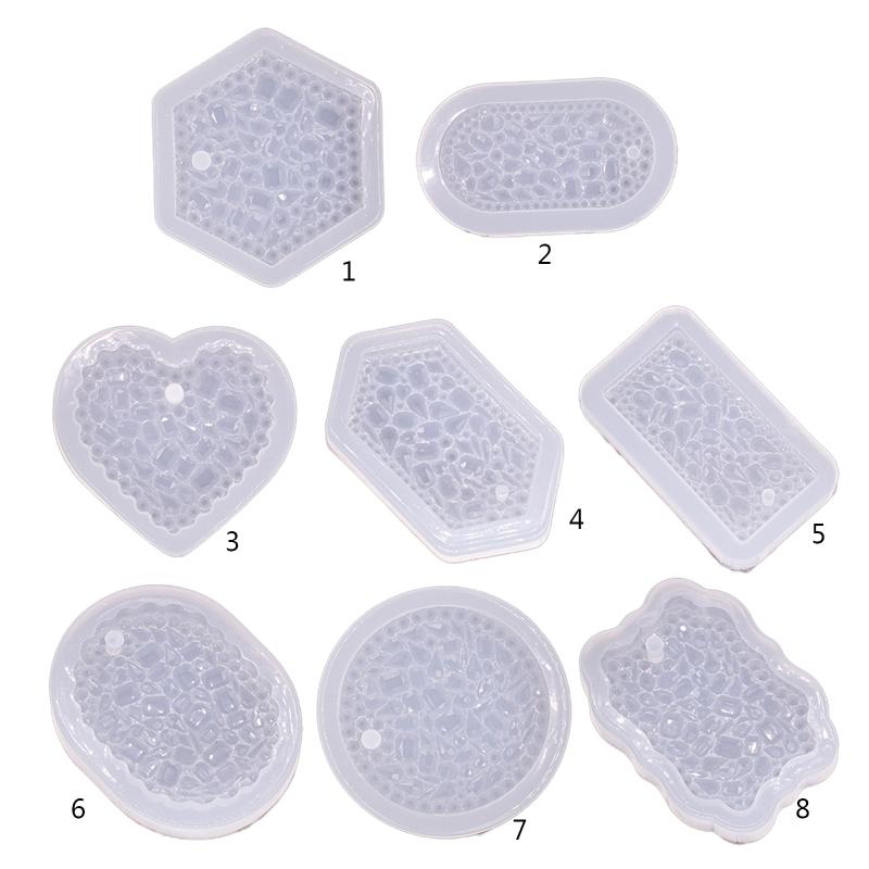 DIY Keychain Pendant Silicone Mold Crystal Epoxy Resin Casting Mould Keychain Pendants Jewelry Making Mold Accessories