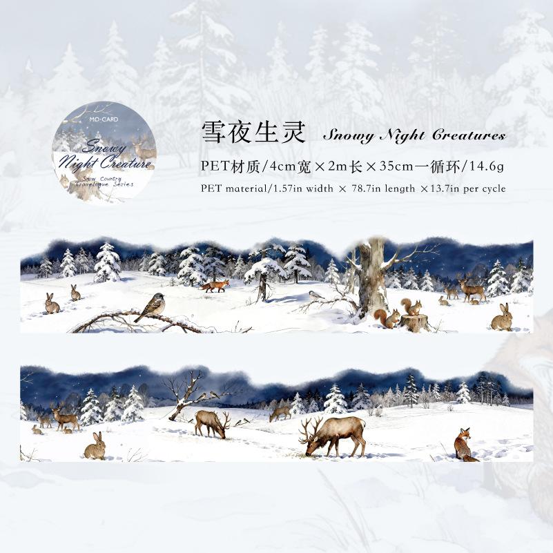 1 Roll 4x200cm Winter Snow Scene Theme Washi Tape Stickers DIY Scrapbook Journal Planner Diary Album Decorative Stickers