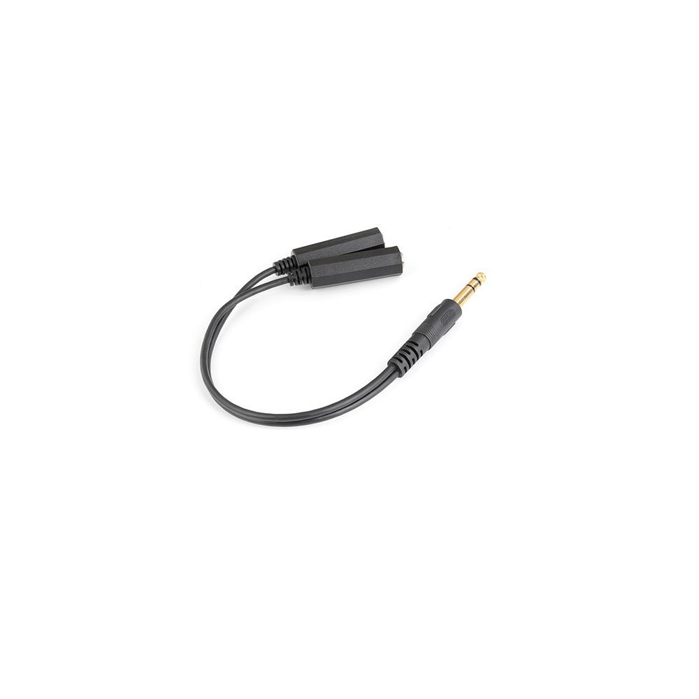 6.35mm Stereo Plug Male to Dual 1/4" 6.35mm Jack Female Audio Y Splitter Cable
