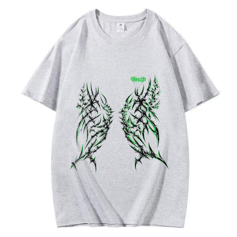 Summer New Cotton Short Sleeve T-Shirt Gothic Casual Fashion Couple Tops For Men Women