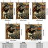 1PC Vintage Ukiyo-e Calico Cat Floral Waterproof Shower Curtain, Privacy Partition Hanging Curtain for Bathroom