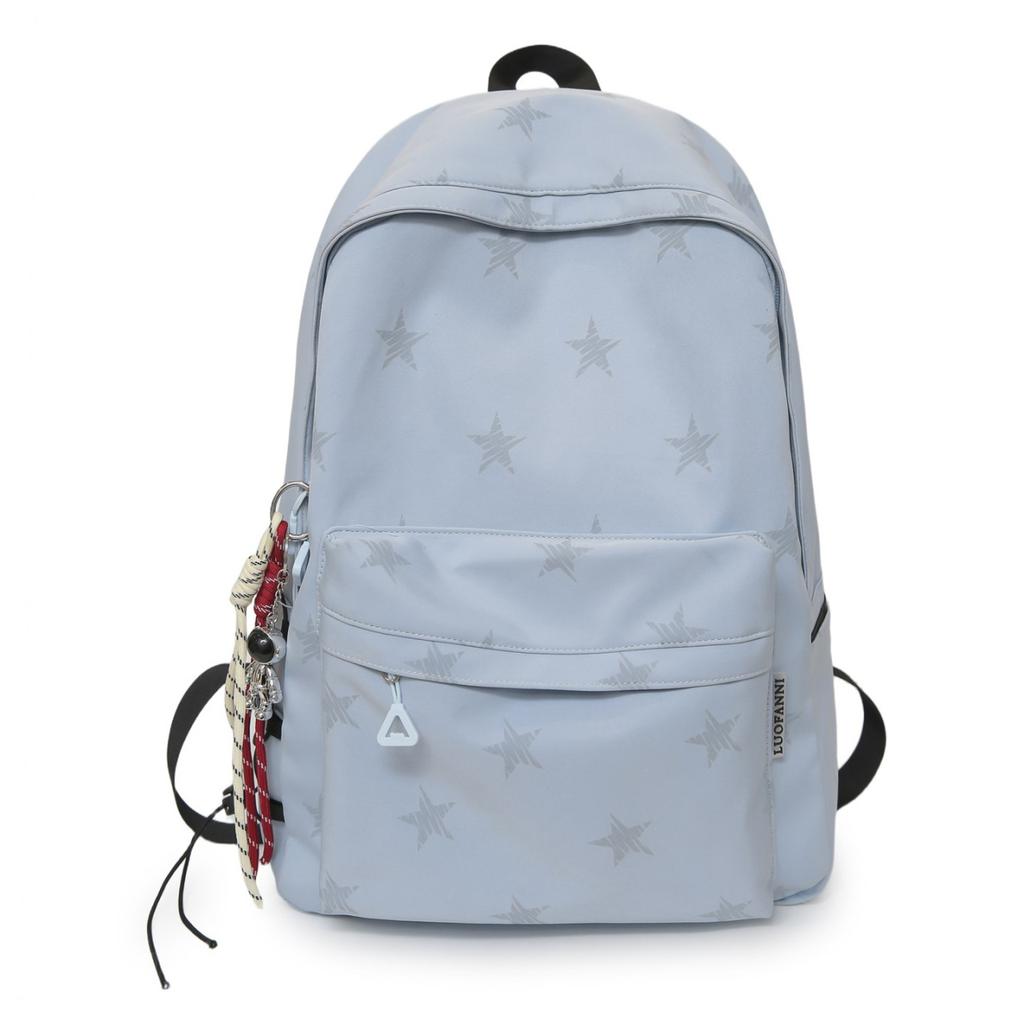 Schoolbag Junior High School Student Schoolbag Female Backpack Korean Version Star Printing High School Student Large Capacity Casual Simple