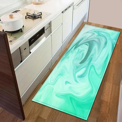 Colorful Marble Pattern Kitchen Doormat Decoration Bedroom Carpet Bathroom Anti-Slip Floor Home Balcony Hallway Long Rug