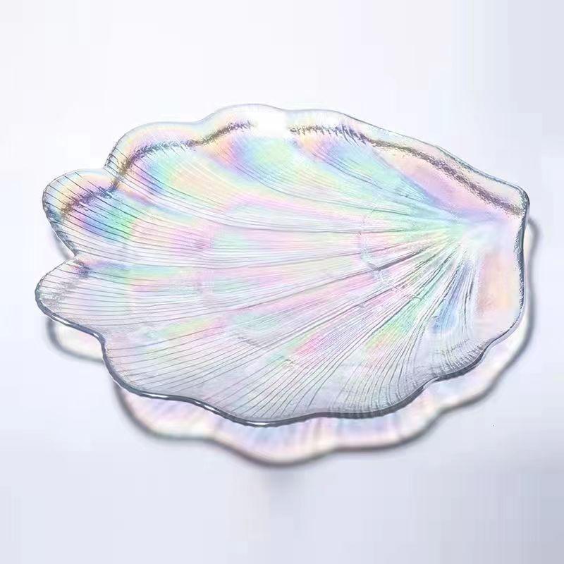 Ru Han Creative Colorful Glass Shell Serving Plate