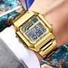 LIGE Men's watches LED Luminous Date quartz wristwatch Waterproof Sports Square Casual watches for men relogios masculino+BOX