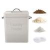 Metal Laundry Room Container with Dual Side Handles with Spoon Lid Farmhouse Laundry Powder Container for Washing Powder Rice Dog Food