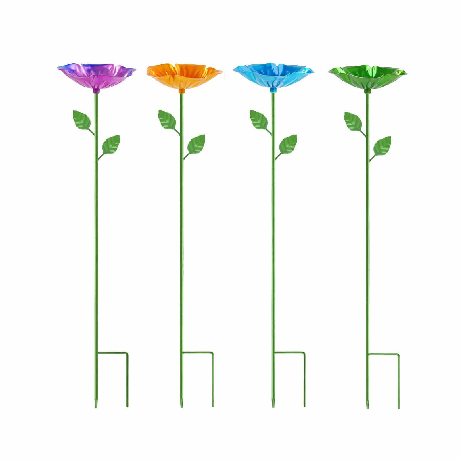 

Outdoor Courtyard Wrought Iron Bee Butterfly Water Dispenser, Flower Four Color Set, Bird Feeder, Garden Decoration Ornament, Flower Ground Insert One Size