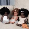 Realistic 13Inch/33Cm Black Skin Baby Dolls Soft Full Body Silicone Vinyl Reborn Doll Washable African Reborn Doll Girl Toy Gift
