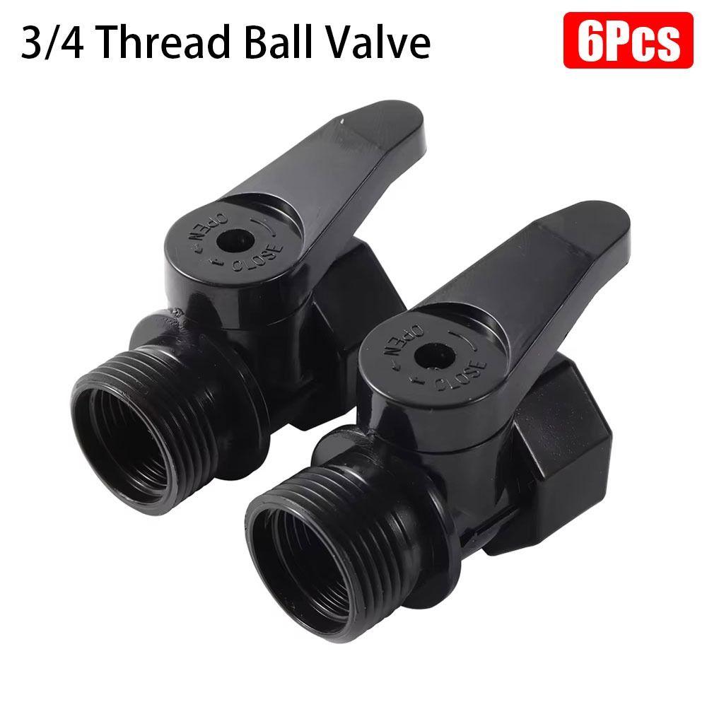 6Pcs Garden Irrigation System 3/4 Thread Valve Adapter Shut Off Valve