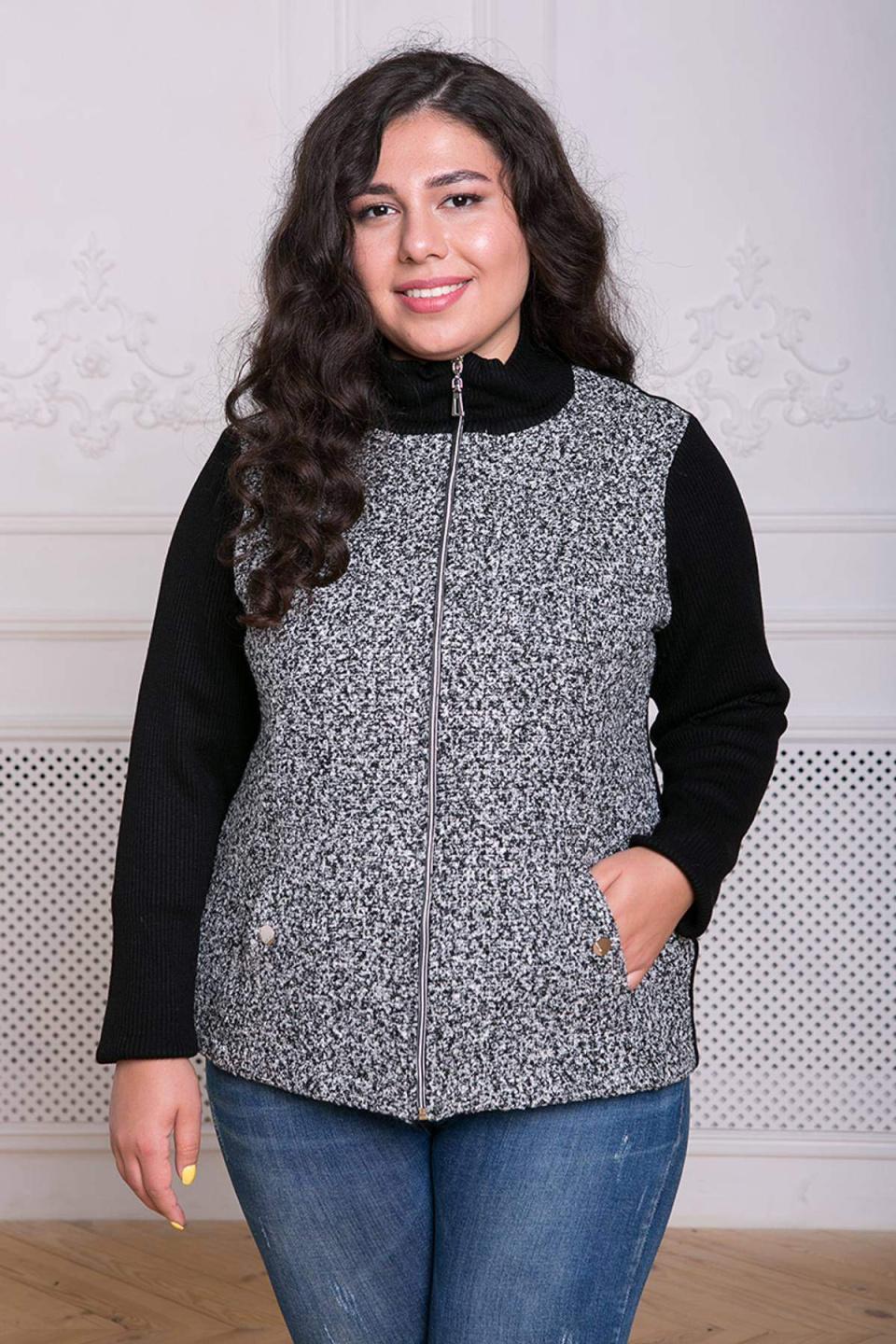 

Джемпер-кофта на змійці Tatiana РАДА 6XL чорний