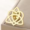 Dawapara Vintage Triquetra Brooch Ladies Pin Heart Trinity Knot Irish Protection Talisman Stainless Steel Accessories