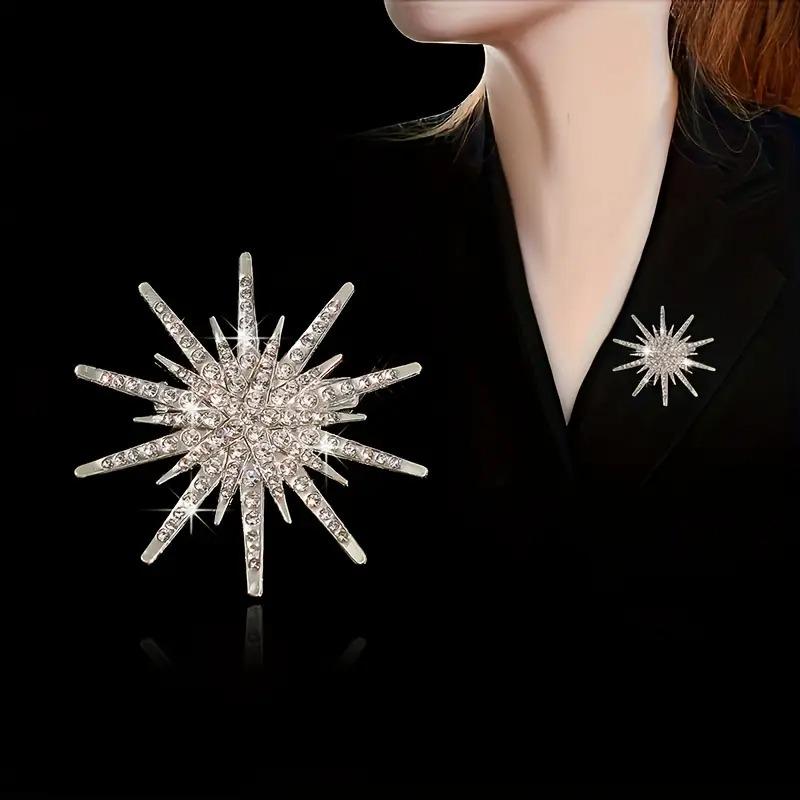 Sparkling Rhinestone Eight-Pointed Star Brooch - Elegant Luxury Star Suitable for Parties, Events & Daily Wear - Versatile