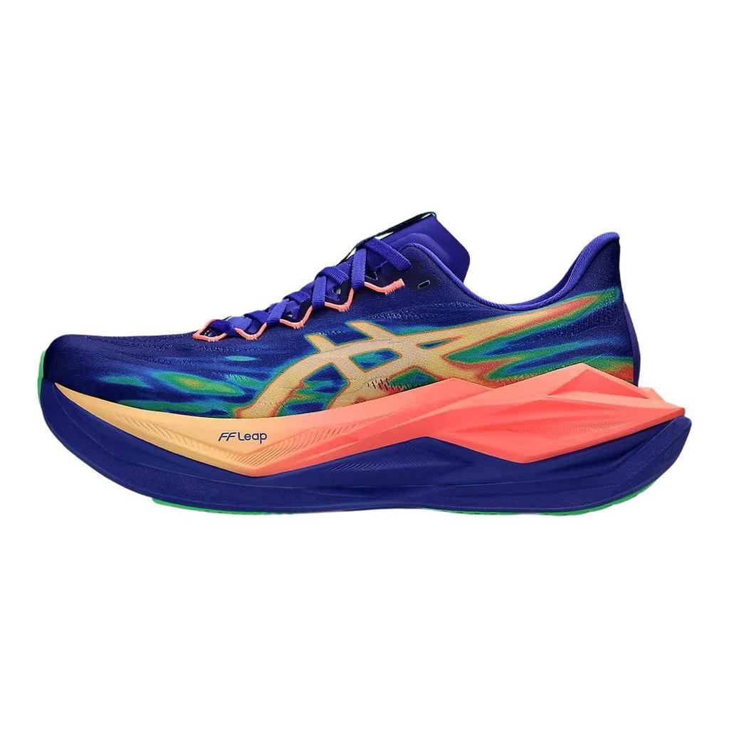 Asics Superblast 3 Pohodlný střih Odpružení s návratností Prodyšná podpora Běžecké boty Unisex teniska Modrá Světle oranžová 1013A177-400