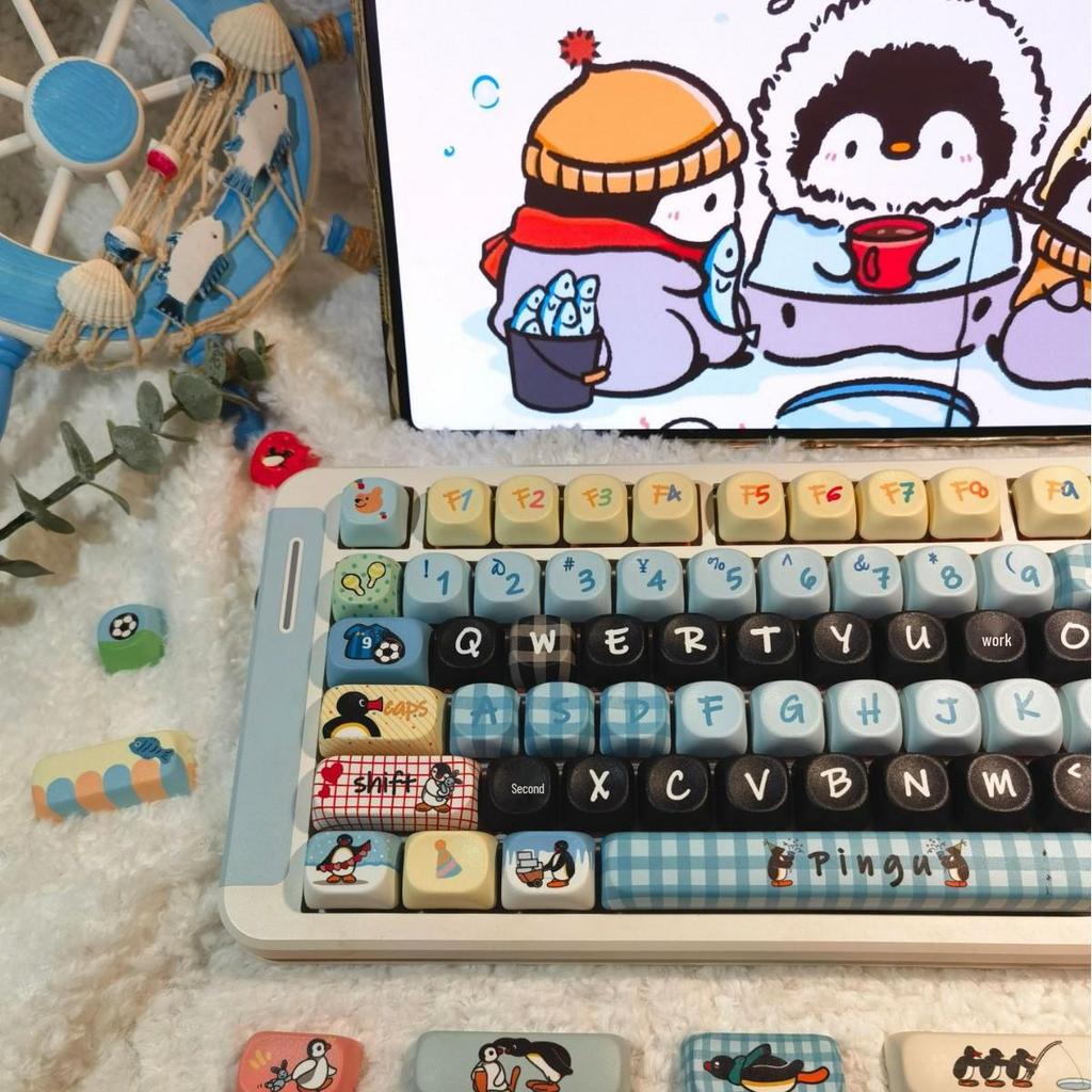 Pingu Keycaps DIY Cute Cartoon Girl for Mechanical Keyboards (87/98/108 Keys)