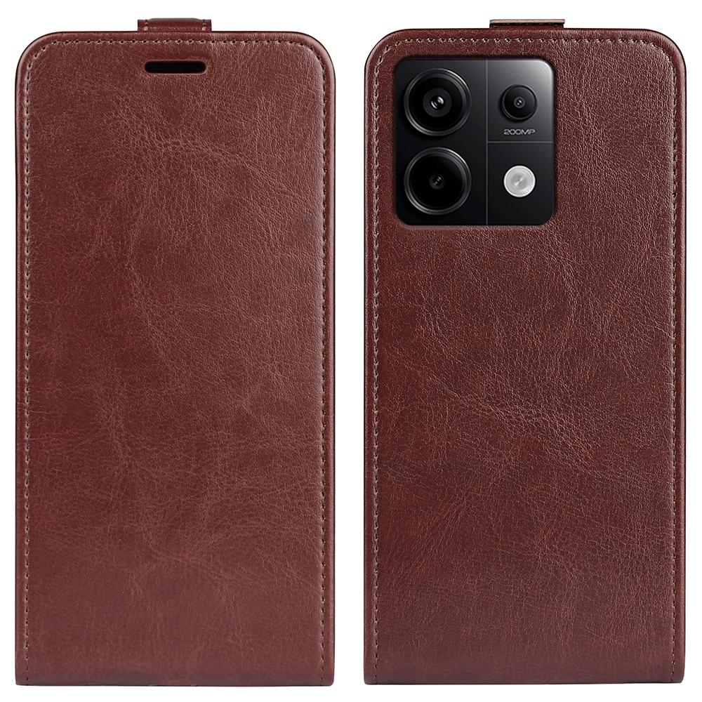 

For Xiaomi Redmi Note 13 Pro 5G/Poco X6 5G Case Crazy Horse Texture Mobile Phone Leather Cover Brown