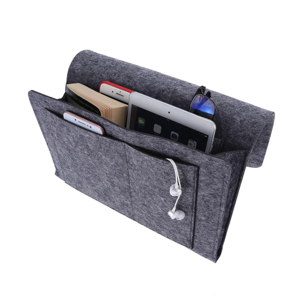 Soft Felt Hanging Storage Bag Premium Polyester Remote Control Holder For Bedroom