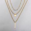 Collana Doppia Quadrata Rotonda Geometrica Lampeggiante da Donna Collana per Clavicola di Nicchia Fredda e Semplice Collana con Temperamento da Donna