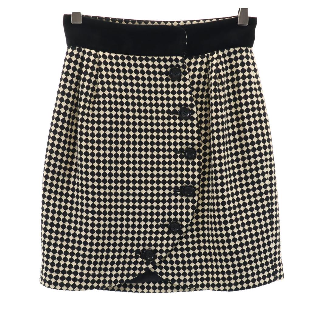 LIMI Feu Made In Japan Houndstooth Pattern Midi Skirt S Black Etc Women Used
