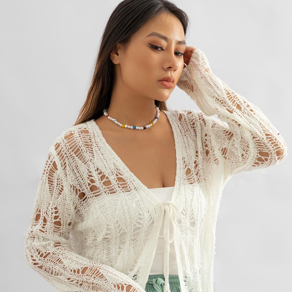 Jewelry, pastoral ethnic beaded collarbone necklace, simple special-shaped imitation pearl small daisy necklace for women