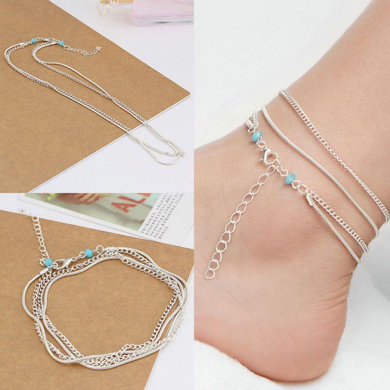 Chic And Stylish Womens Turquoise Charm Anklet For Beach And Sandal Wear