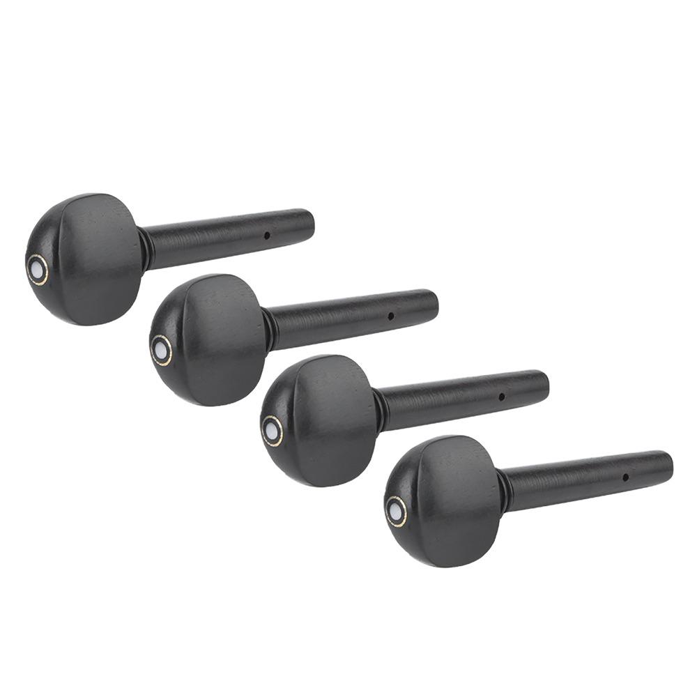 4PCS Black Color Violin Tuning Pegs Ebony Material Violin Replacement Pegs For 1/2 1/4 1/8 Violin