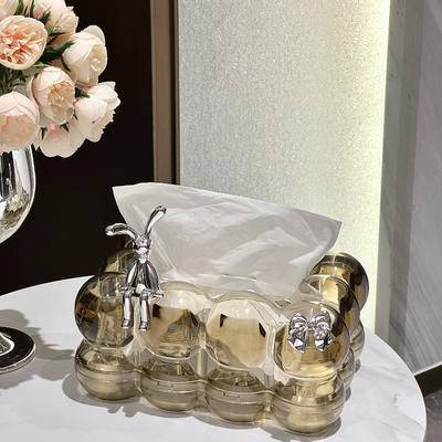 Transparent Tissue Box Living Room High-end Light Luxury Paper Box Tissue Storage Organizer Home Decoration Creative Napkin Box
