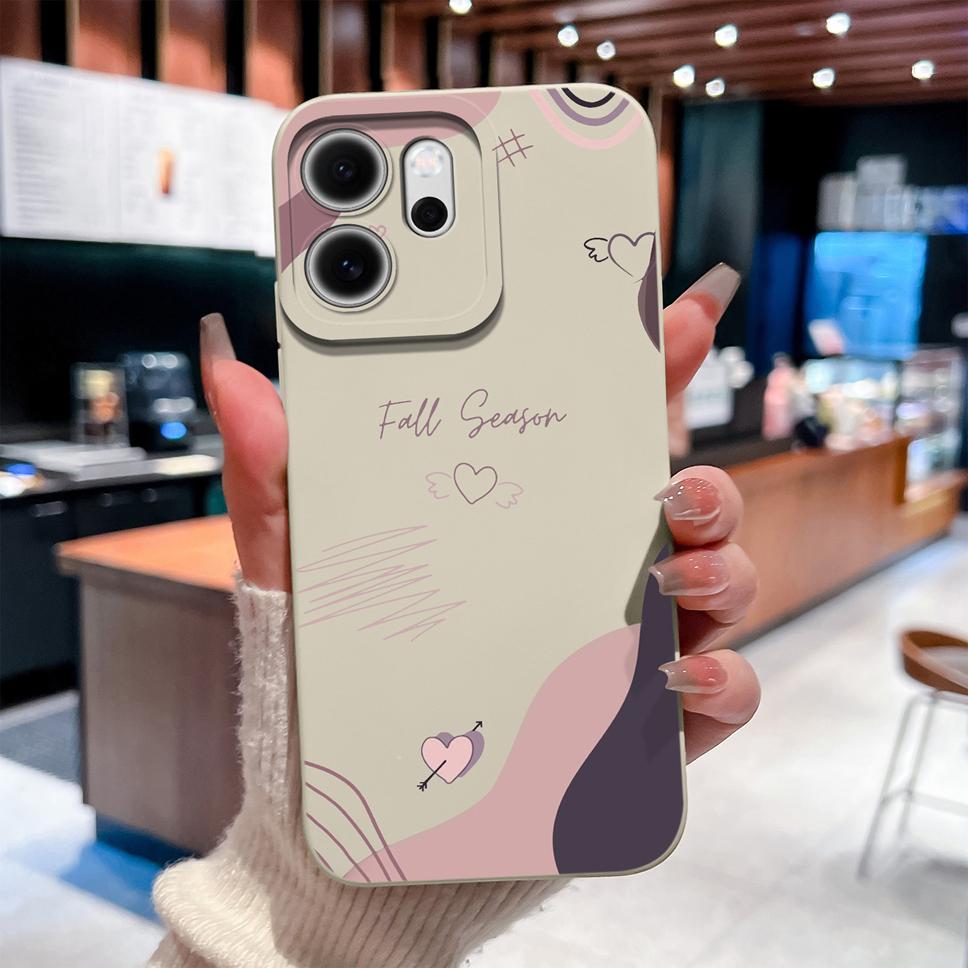 For Oppo Reno 14F 5G Phone Case Sunflower Patterns Soft Liquid Silicone Shell For OppoReno14F 14 F Camera Coverage Durable Capa