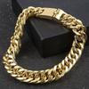 12mm Mesh Gold Plated Stainless Steel Curb Cuban Link Chain Bracelet Jewelry Gold Chain Chain Bracelet Chain Line
