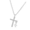 Stylish Crucifix Necklace with Sparkling Zircon Charm Titanium Steel Jewelry Gift for Women Lady Fashion Accessory