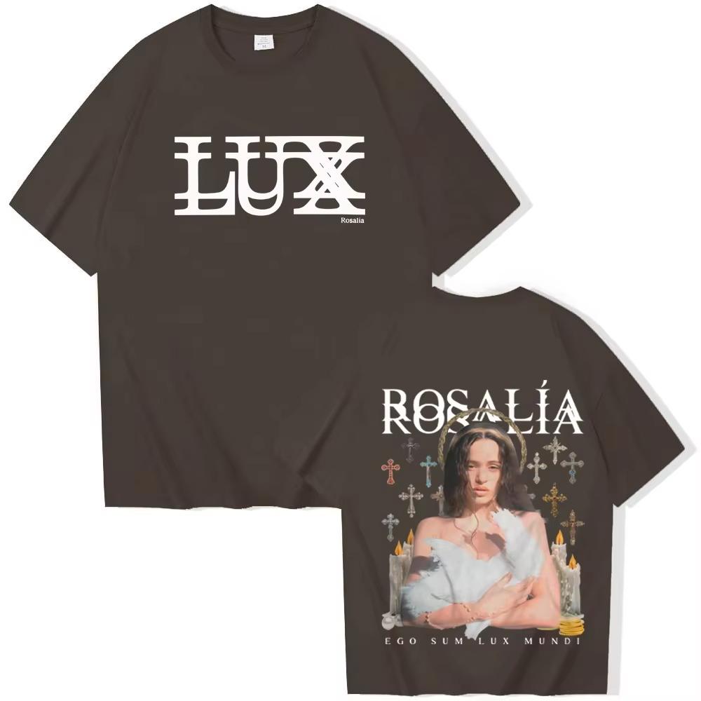 

2026 New Rosalia Lux pure Cotton Print Tshirt Man Woman Harajuku Short Sleeve Oneck Casual Shirt Gift Hip Hop Tshirt L