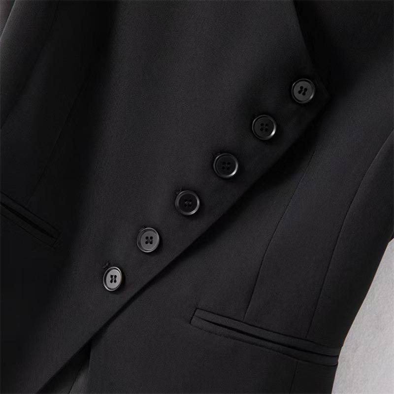 Frühling Herbst V-Ausschnitt Ärmellos Fortgeschrittene Damen Blazer Weste Mantel Einreihig Kurz Damen Anzug Weste Jacke
