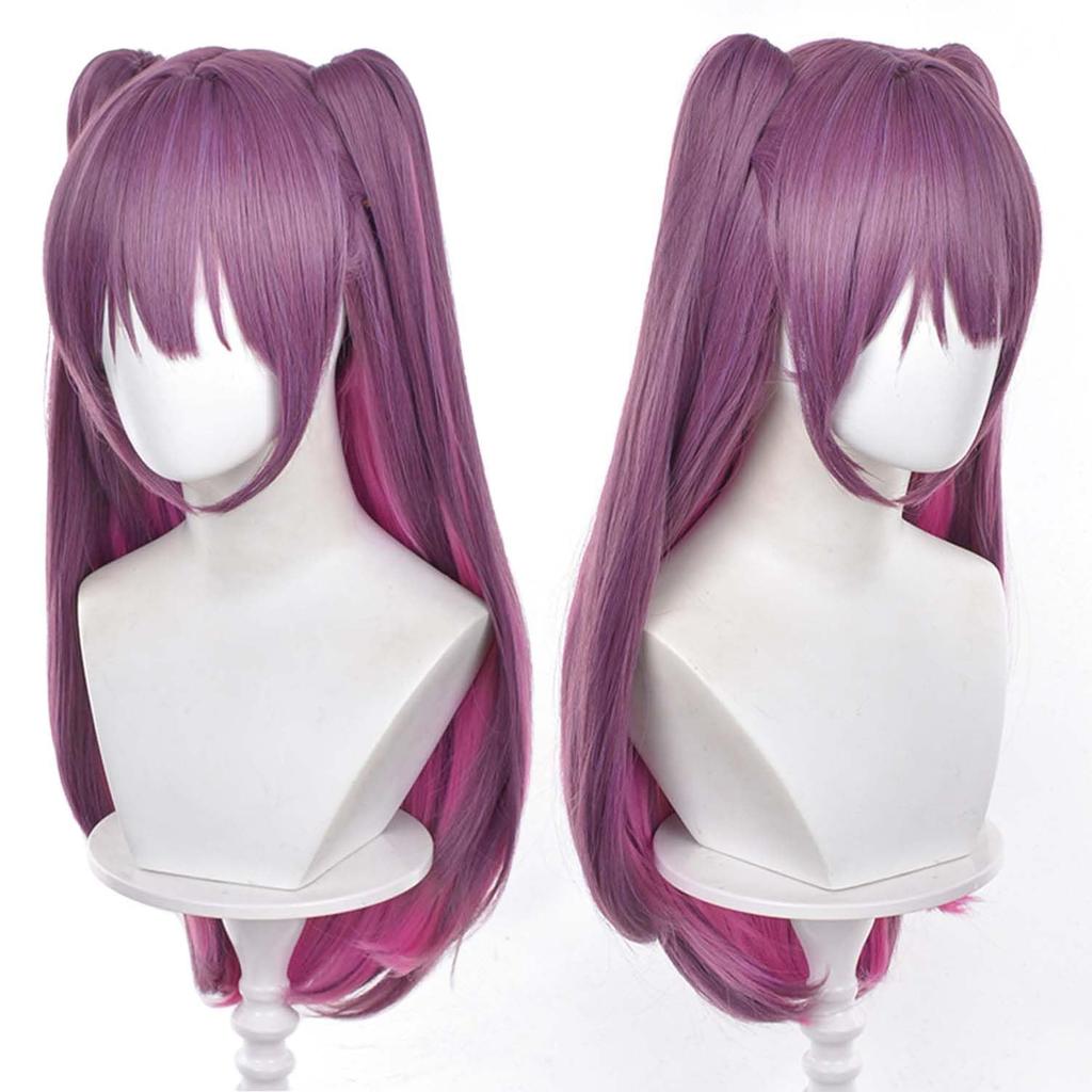 Purple Long Full Wig with Wig Perfect for Character Comic Market School and Cultural Wig, Heat-Resistant, Net, Cosplay, Events, Halloween, Festivals,
