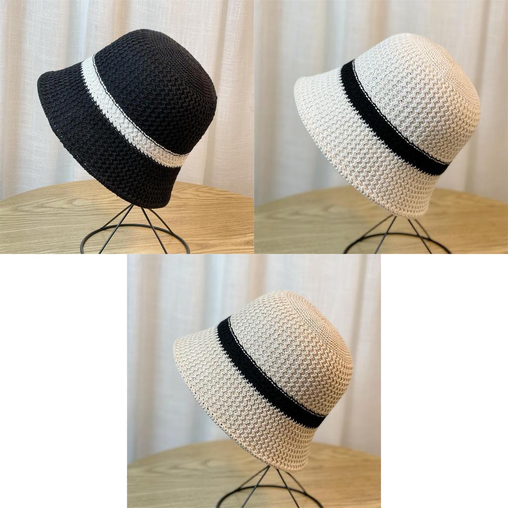 Trendy Round Top Wide Brim Fisherman Hat For Women In Black Beige Khaki Grey Purple Pink