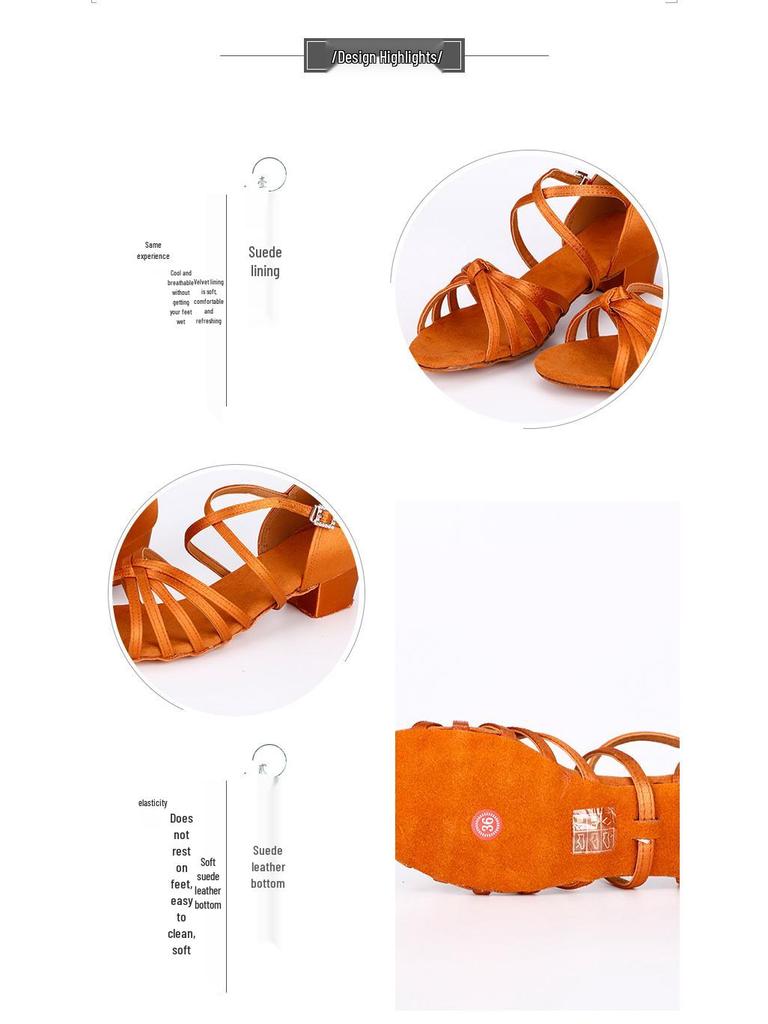 Children's Latin Dance Shoes: Women's Soft Sole, Mid-Heel for Professional Practice, Summer White Competition Grading.