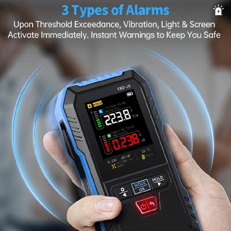 Advanced Electromagnetism Meter Electromagnetism Detectors For Home Safety Radiation Detectors With Temperature Monitoring Curved Display