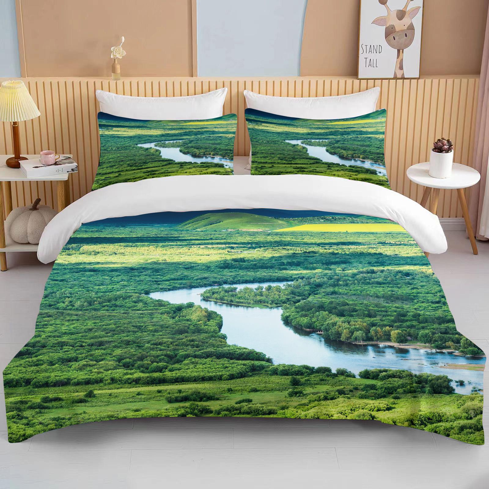 

China Grassland European and American King Size Double Bed Children s Bedding Microfiber or Polyester Duvet Cover 3 Piece Set EU Twin 135X200cm&set