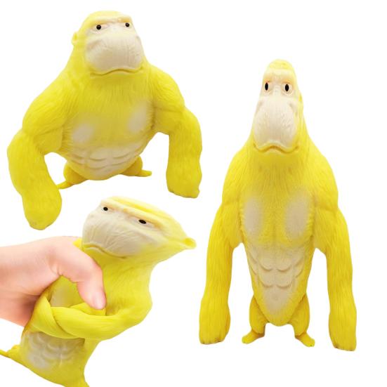 Yellow Orangutan Squeeze Toy Anxiety Stress Relief Gorilla Pinch Sensory Toy Teens Adults Soft TPR Calming Animal Fidget Toy