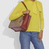 Coach Tyler 35 Monogram Open Top Leather Tote Bag Women handbags Orange Brown C2591-B4NQ4