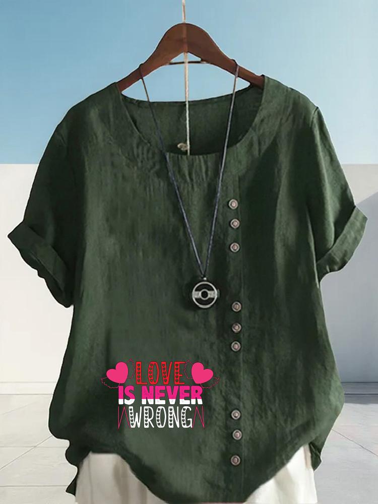 Women's Fashion Letter Printing Shot Sleeve T-shirt Loose Cotton Shirt Casual Loose Summer Blouse Tops Plus Size