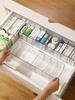 Clear Expandable Medicine Organizer Box Adjustable PET Plastic Drawer Divider Storage Container For Pills Vitamins Cosmetics Fit