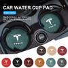 2PCS Car Coasters Water Cup Slots Non-Slip Mat Waterproof Cup Pad For Tesla Model 3 Y S X 2021 Roadster Cybertruck Juguetec