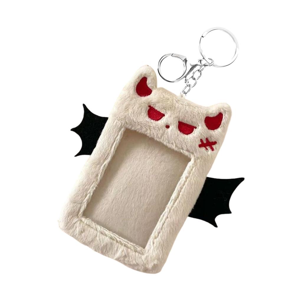 Cute Little Devil Plush Card Holder for Students Campus Photo ID Bus Card Display Pendant Pocket Card Protector Accessories