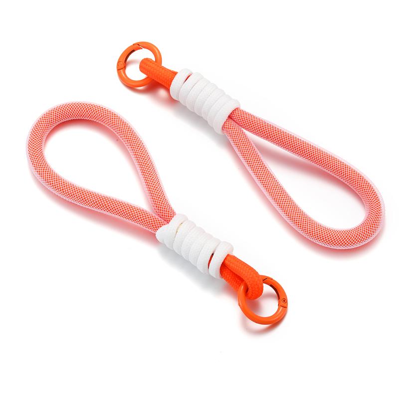 10 colors Mesh Lanyard Fluorescent Braid Rope Phone Case Hanging Cord Keychain Bag Pendant DIY Keychain V1002