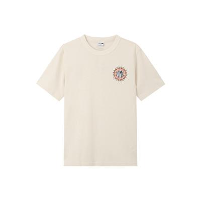 Downtown Relaxed Graphic Print Vintage Sport Round Neck Short Sleeve T-Shirt Women Tops Off-White 535413-99