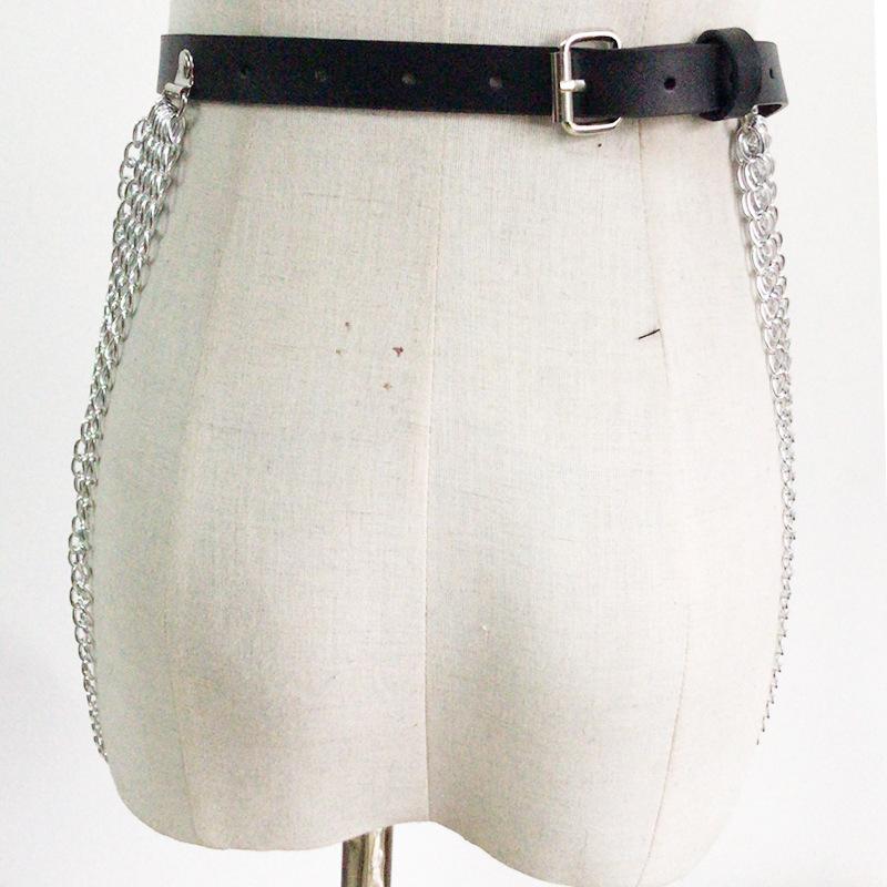 Neu Eingetroffen Frauen PU Leder Joker Sexy Leistung Schmuck Taille Kette Punk Trend Quaste Kette Taille Gürtel
