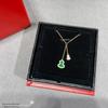 18K Rose Gold Red Agate & Mother-of-Pearl Gourd Necklace with Clavicle Chain