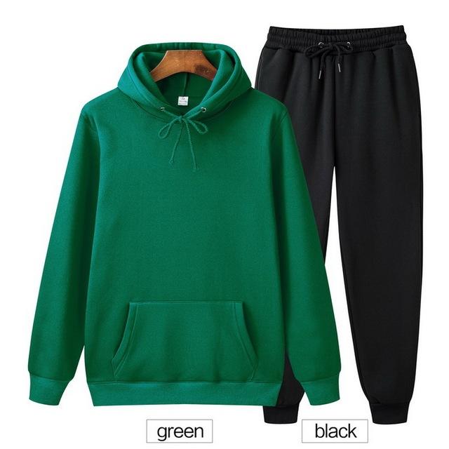 Einfarbiger Hoodie Zweiteiliges Set Kapuzenpullover Damen Hoodie Herbst Herren Hoodie + Hosen Sets
